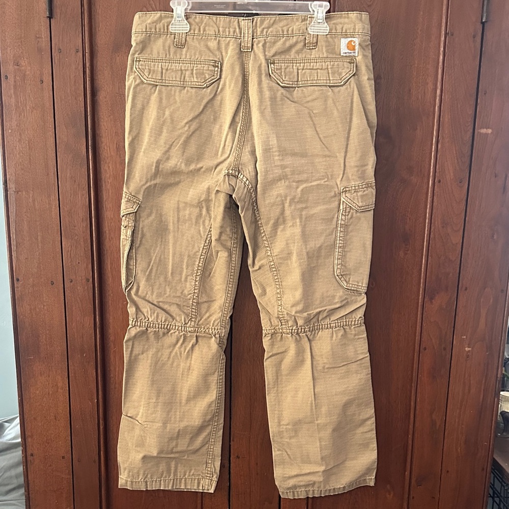 Carhartt Men's Tan Work Cargo Pants with Knee Articulation
